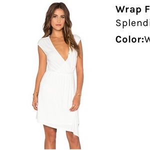 Splendid Wrap Front Mini Dress in White
